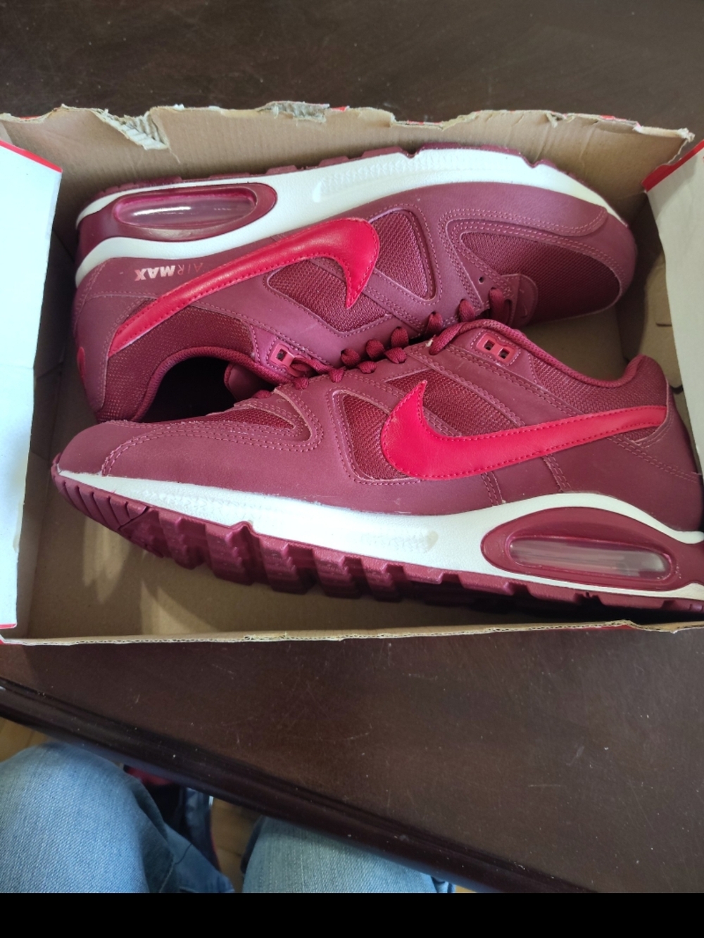 Nike Men's Burgundy and Red Air Max Low-Top Sneakers